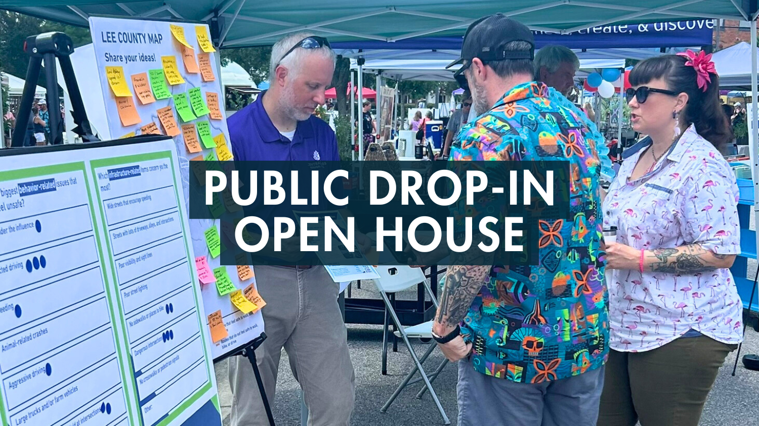 Pop-up public input session at the Sanford Farmers' Market