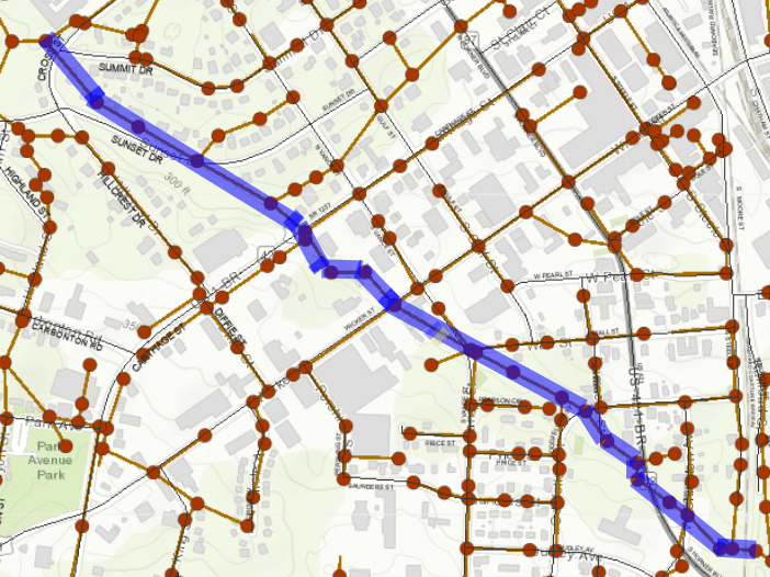Sanitary Sewer Testing Downtown Area Map