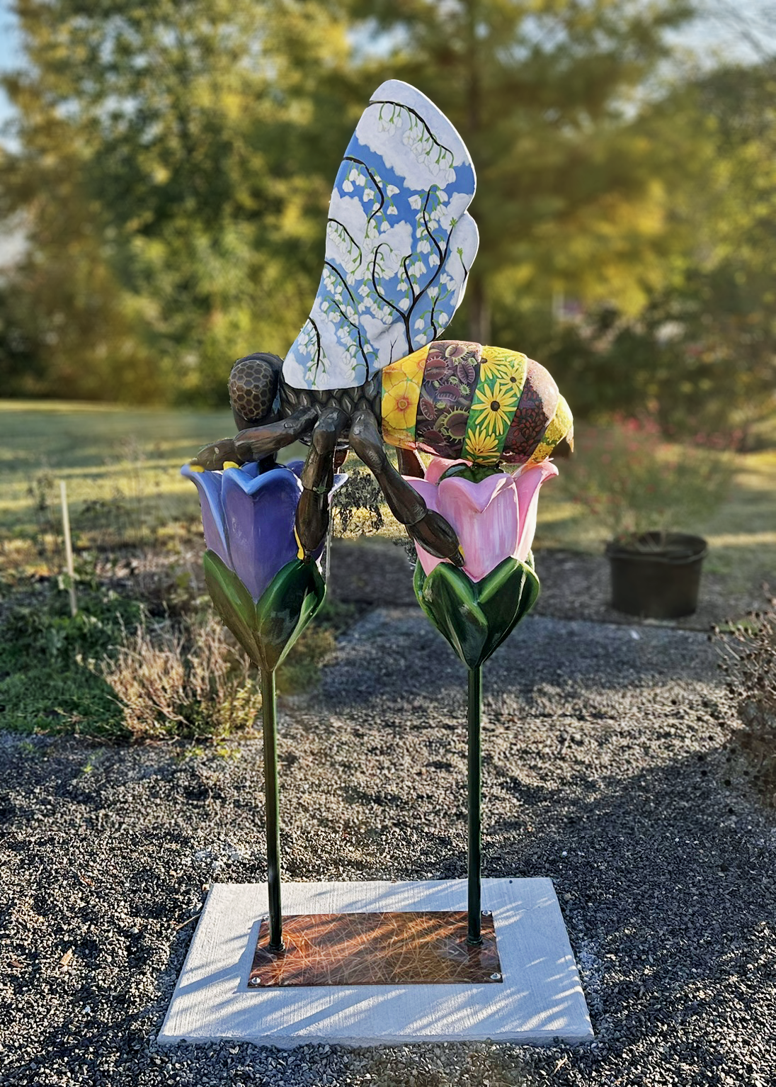 Bee Sculpture at Pollinator Garden